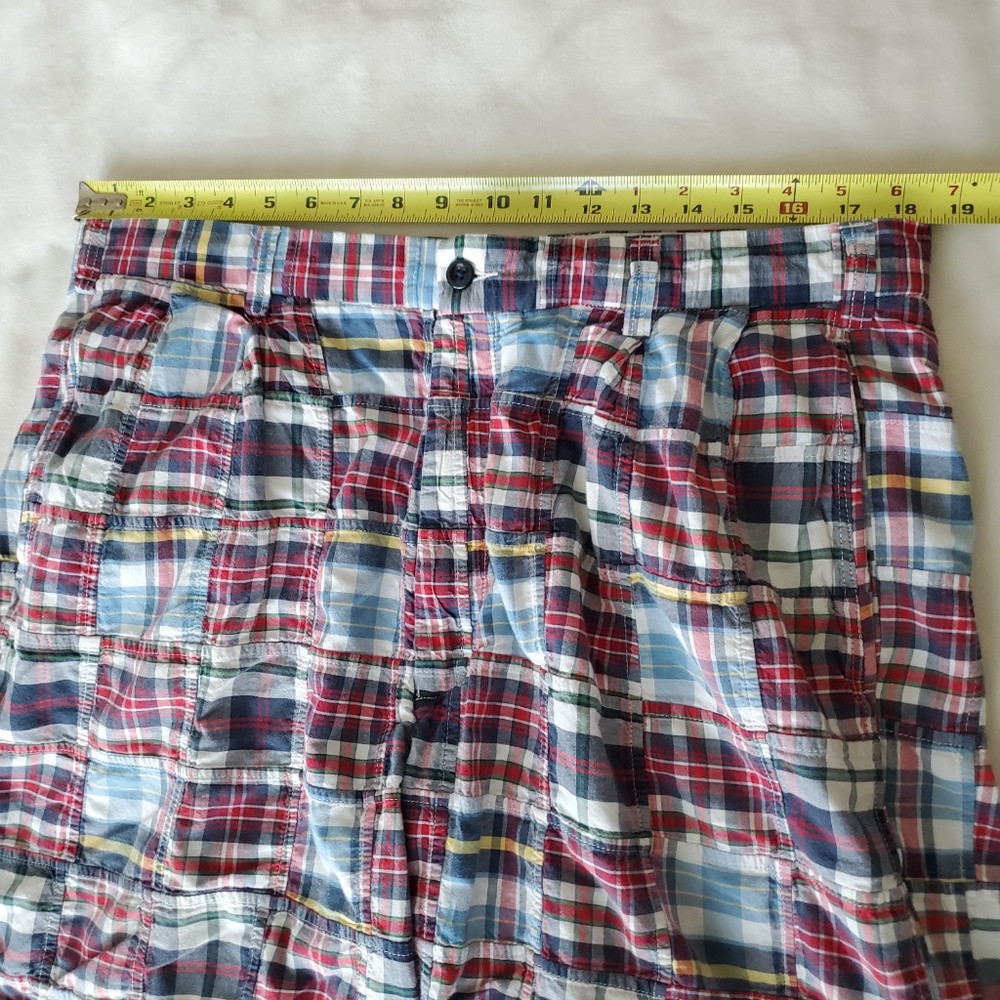 Jos A Bank Madras Shorts Plaid Patchwork 38 Blue - Picture 8 of 8